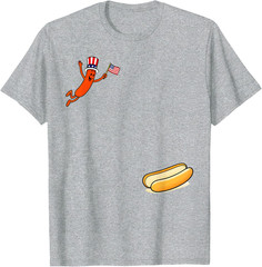 Hot Dog Freedom Dive T-Shirt Funny Uncle Sam Patriotic 4th of July Graphic Tee