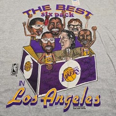 VTG Los Angeles Lakers Best Six Pack Kareem Magic Worthy T-Shirt Men Large 80s