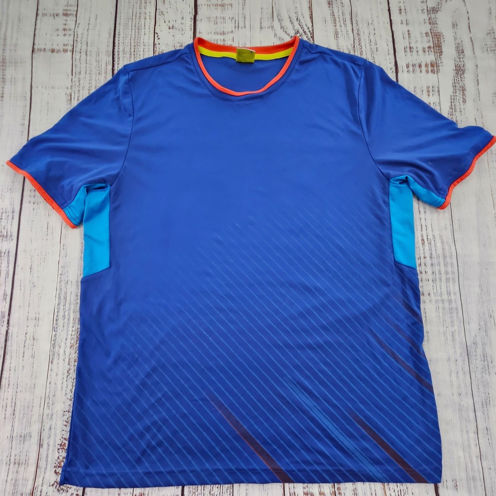 Diadora Blue Short Sleeve Soccer Style Performance T-Shirt Men’s L