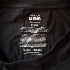 SPANX Mens Zero Sculpt Crewneck T-shirt size XL Black Cotton & Modal 60002R NWT