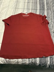 One Bone Bullet Men’s 7XL Red Short Sleeve Shirt, Wrinkle-Free, Waffle Tee
