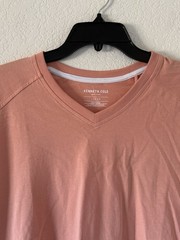 Kenneth Cole Large Knit V-Neck T-Shirt Peach Bloom Soft $49