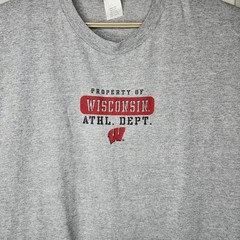 Wisconsin Badgers Shirt Mens XL Gray JanSport Athl Dept Logo Graphic Tee