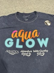 SeaWorld Aquatica Aqua Glow Shirt XL Blue Short Sleeve Cotton NEW