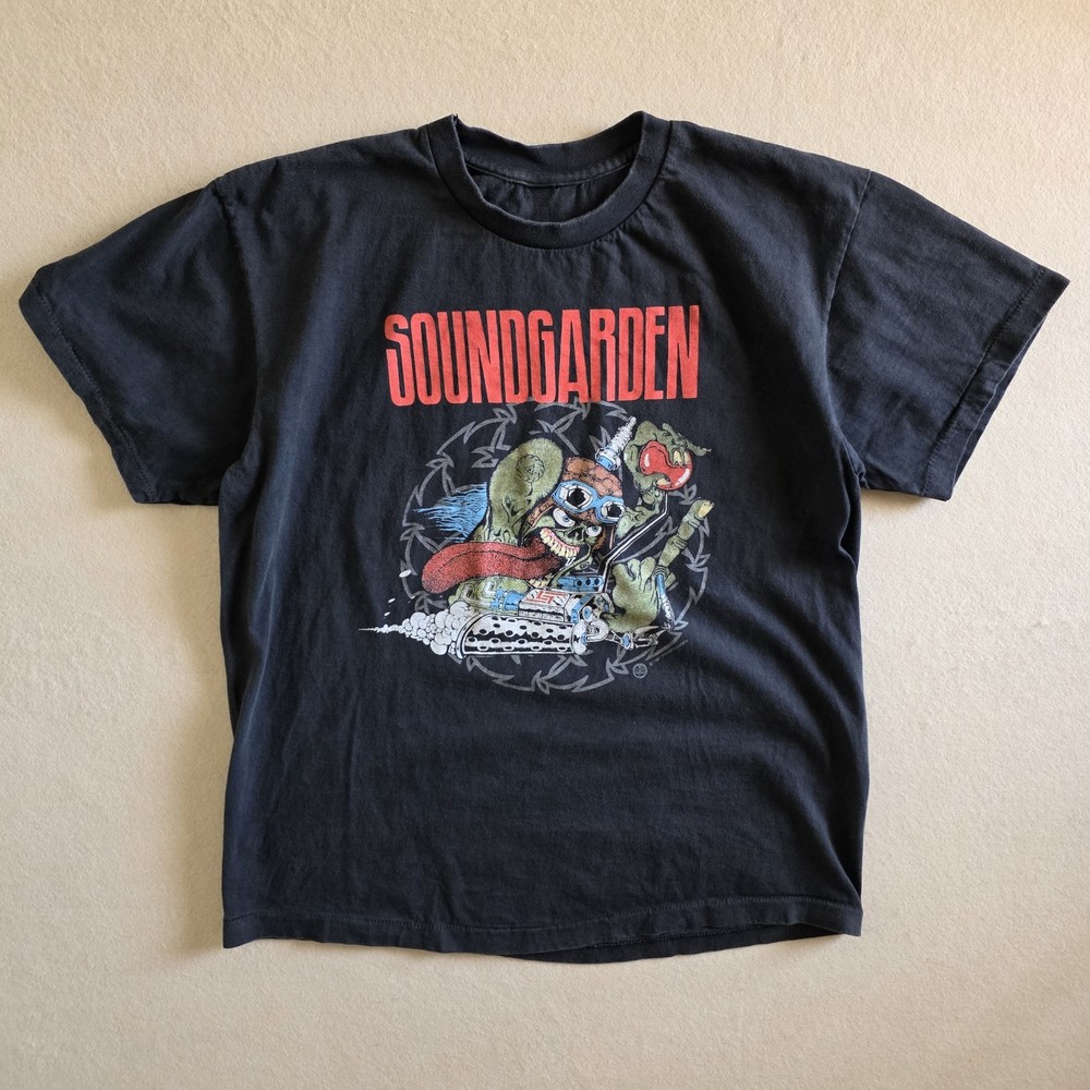 Soundgarden Badmotorfinger 1991 Tour Print Tshirt Faded Black L