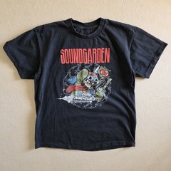 Soundgarden Badmotorfinger 1991 Tour Print Tshirt Faded Black L