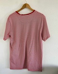 Denim & Flower Ricky Singh Men’s Red & White Stripe Logo Striped T-Shirt Size L