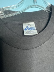 Vintage 90s ASICS Spell Out Shirt Black XL