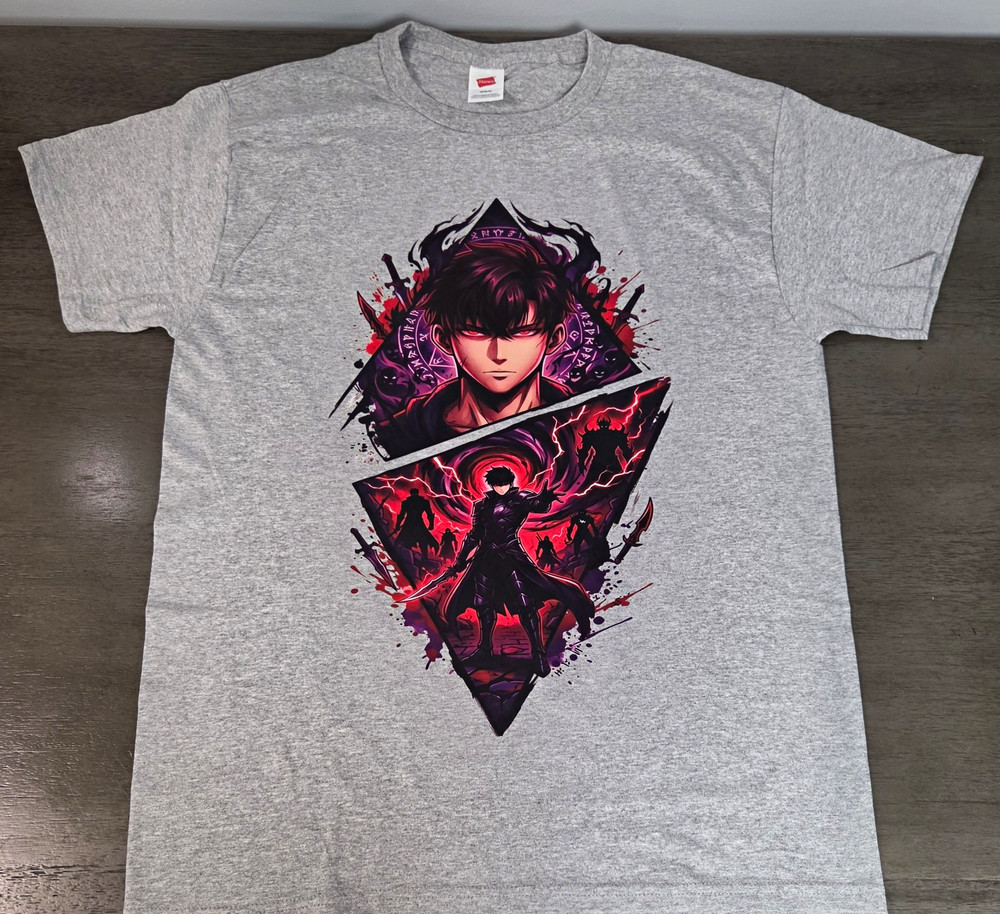 Hanes Playera Hombre Gris Anime Graphic Print Cuello Crew Manga Corta Talla L