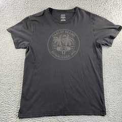 OAKLEY T SHIRT MENS XL BLACK GRAY SHORT SLEEVE GRAPHIC TEE Y2K COTTON LOGO
