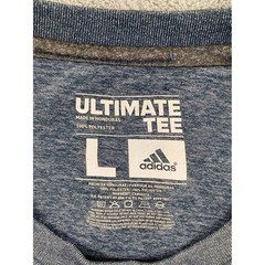 Adidas Ultimate Tee Mens Large Blue Heathered Performance Athletic T-Shirt Logo