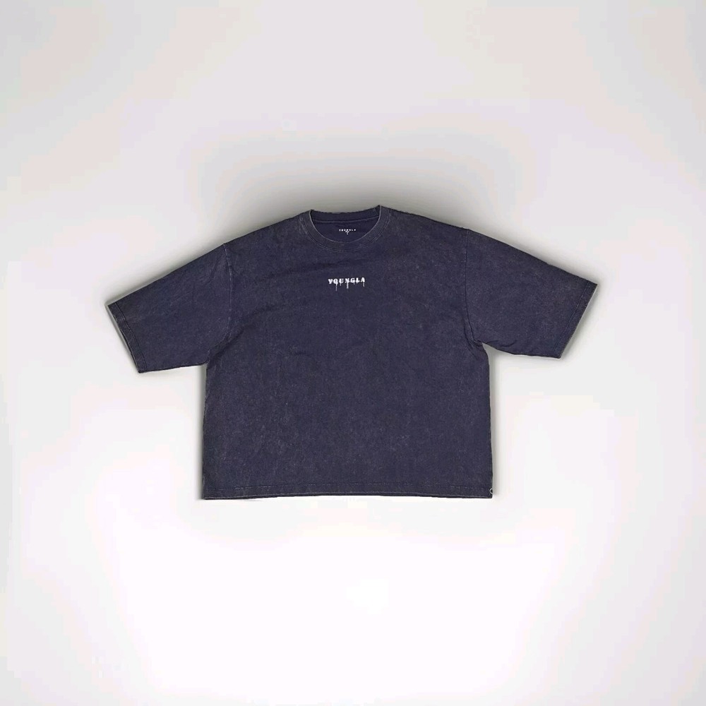 YoungLA #4018 Sample PC Foundation Cropped Tee SZ LG Oversized DRIP Logo Nwst