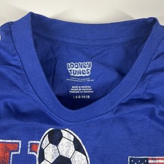 Taz Looney Tunes Team USA Tasmanian Devil Soccer T-Shirt Royal Blue Youth Large