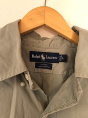 Ralph Lauren BLAKE Long Sleeve Shirt L Khaki Vintage 90s For 14Y+ Japan