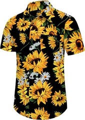 Men’s Hawaiian Shirt Floral Print Short Sleeve Button Down Casual Beachwear Top