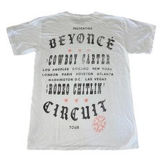 Beyonce Most Wanted Tee M White Cowboy Carter Tour 2025 Merch NEW *spots