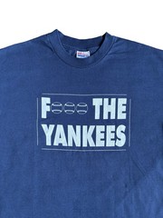 Vintage 90’s F*** The Yankees Graphic Short Sleeved Single Stitch T-Shirt Size L