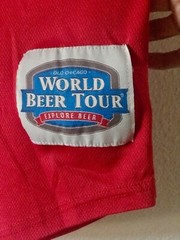 Old Chicago  76 Jersey T-Shirt Adult World Beer Tour Red V Collar Men Size XL