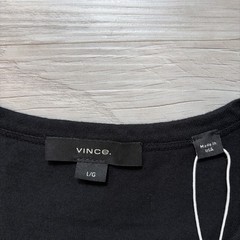 NWT VINCE SHORT SLEEVE HENLEY T SHIRT MENS SZ LARGE $125 USA BLACK 100% COTTON