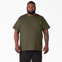 Dickies Mens Heavyweight Crew Neck Pocket T Shirt Military Green Large