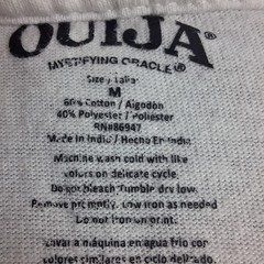 Ouija Shirt Mens Medium White Board Skeleton Graphic Tee Halloween Gothic FLAW