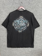 Vintage Top Heavy Dragon T Shirt Size XL Art Skater 90s Y2K Streetwear Black