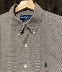 Ralph Lauren BLAKE Houndstooth Long Sleeve BD Shirt XXL For 14Y+ Japan