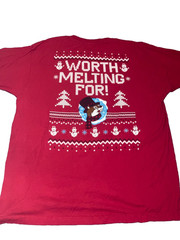 Buc-ee’s Christmas T Shirt Mens XL Red Graphic Worth Melting For Holiday