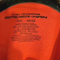 2XL sz 50-52 The Amazing Spiderman Movie Crew Promo T-Shirt Red Black Mad Engine