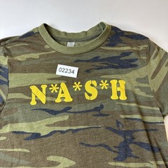 Barbell Voodoo N*A*S*H Shirt Mens Medium Camouflage Camo Graphic Tee Army Green