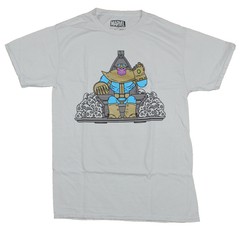 Thanos Marvel Adult New T-Shirt – Cartoony Thanos on Infinity War Throne Pic