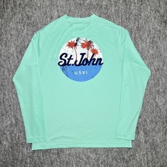 HIHO Performance Long Sleeve Shirt S Teal St.John US VII Graphic Made in Peru