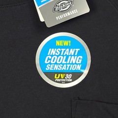 Dickies FAST DRY Shirt Mens 2XL XXL BLACK Cooling Long Sleeve Pocket Tee NWT