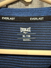 Everlast Men’s Size XL Blue Long Sleeve Henley Casual Logo Buttons Classic