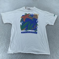 Vintage Save The Rainforests T-Shirt Mens Medium Parrot Nature Activism Art 90s
