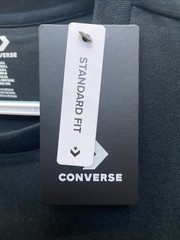 NEW Converse Large Black Crew Neck T-Shirt NWT Logo Tee $35