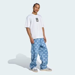 Adidas L Men’s T Shirt White Oversized Retro Leopard Trefoil Graphic Cotton New