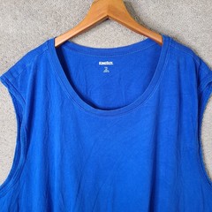 Kingsize Tank Top Mens 7XL Big Blue Solid Sleeveless Muscle Shirt Cotton Casual