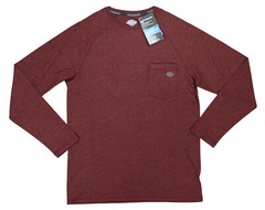 Dickies Long Sleeve Crew Neck Chest Pocket Temp IQ Performance Mens T-Shirt NWT