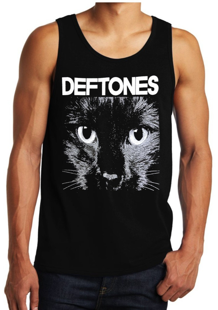 DEFTONES CAT Heavy Metal Band Black Tank Top