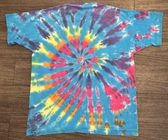 Early 1990s Festival Spiral Tie-Dye Vintage Blank T-Shirt Size XL FOTL