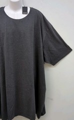Bigdude Short Sleeve Plain Crew Neck Straight Hem T Shirt Size 7XL Charcoal