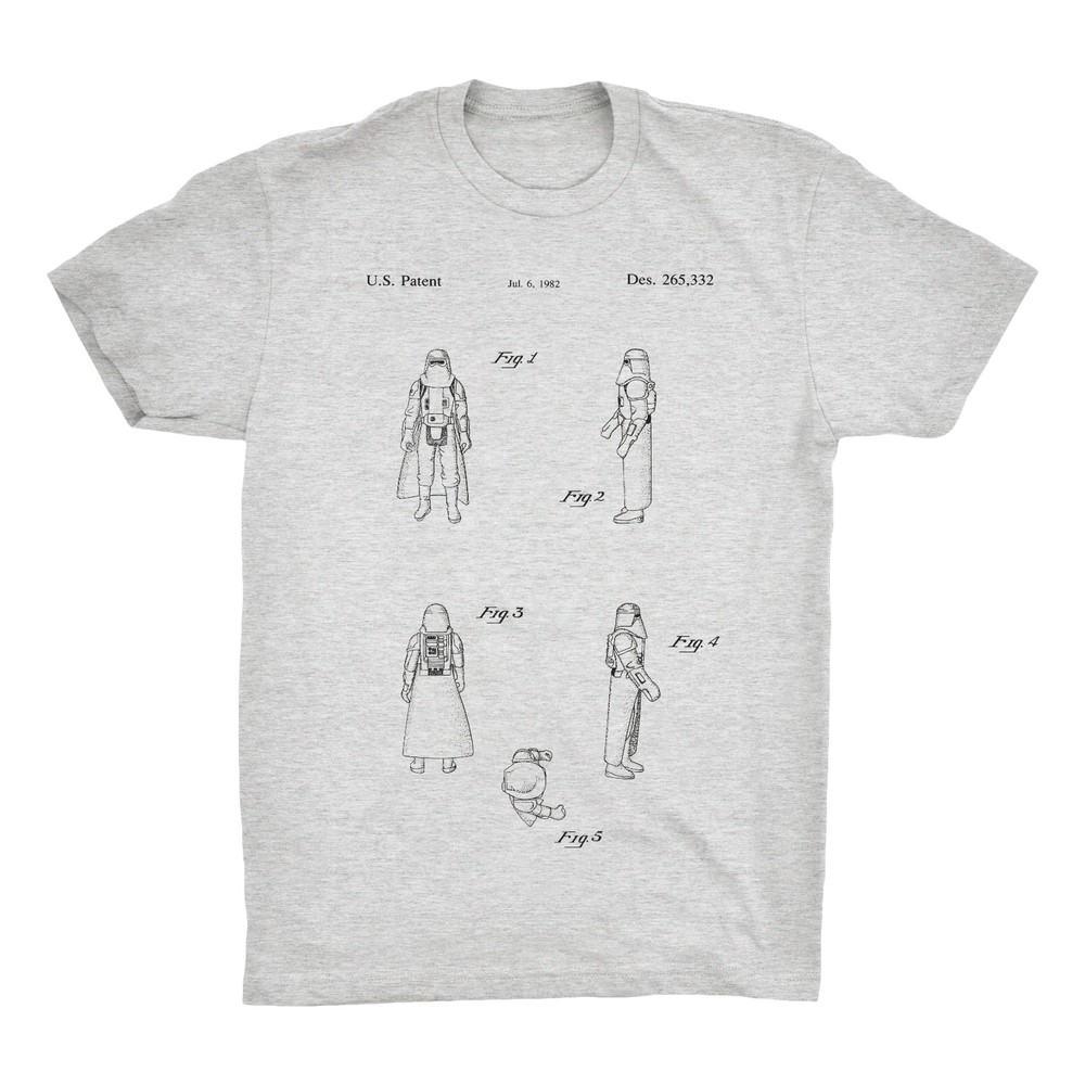 Storm Trooper Patent T-Shirt. Cotton Star Wars Shirt on Black White or Gray. NEW