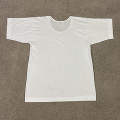 VTG Chrysanthemum Brand White Single Stitch T Shirt Size 42 L Paper Thin Tee NOS