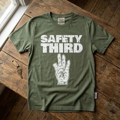 Funny Safety Third Missing Finger Quote Work Humor Unisex T-Shirt