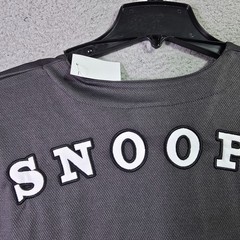 Peanuts® Snoopy Baseball Jersey shirt Mens Large Black Charlie Brown Button NWT