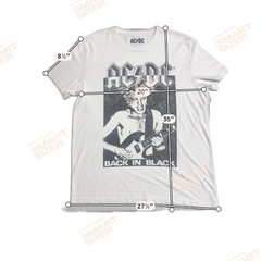 Lucky Brand AC/DC Back In Black Graphic Band T-Shirt White NWT Men’s Large
