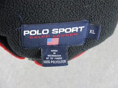 VINTAGE Ralph Lauren Sweater Mens Extra Large Red Fleece Polo Sport Sweatshirt