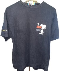 Peanuts Snoopy Black Graphic Tee With Snoopy and Woodstock “ When Do We Eat ?”