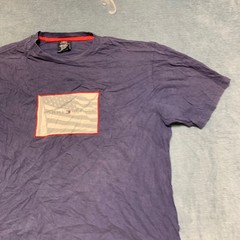 Tommy Hilfiger T Shirt Mens Large Purple Flag Graphic Crew Neck Short Sleeve